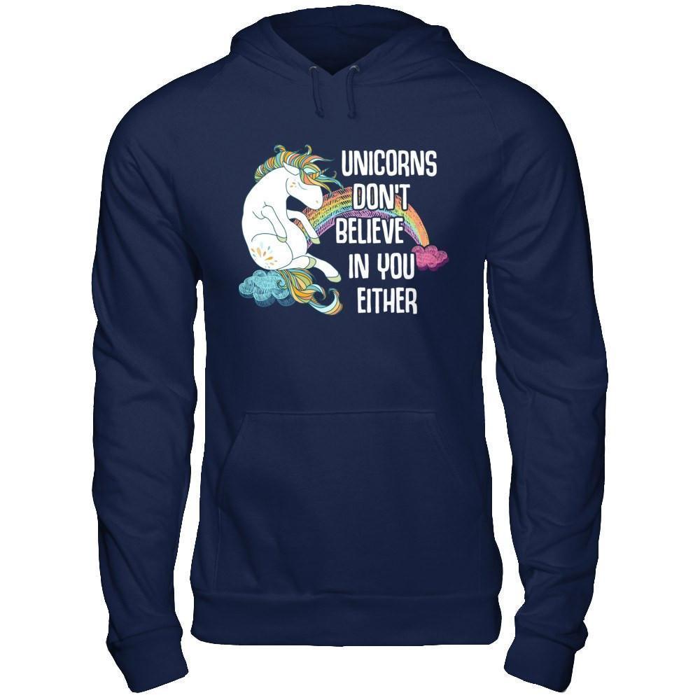 Unicorns Don't Believe In You Either-T-Shirt & Hoodie-Pullover Hoodie-Navy