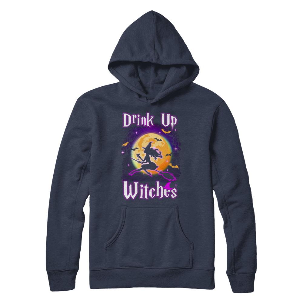 Drink Up Witches Funny Halloween-T-Shirt & Hoodie-Pullover Hoodie-Navy