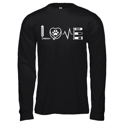 Veterinarian Vet Tech Sign Love-T-Shirt & Hoodie-Long Sleeve T-Shirt-Black