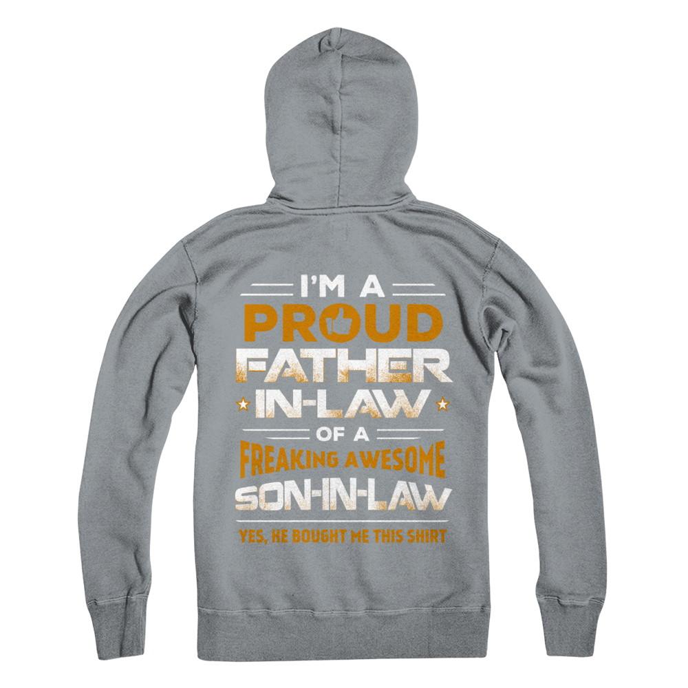 Proud Father In Law Freaking Awesome Son-In-Law Fathers Day-T-Shirt & Hoodie-Pullover Hoodie-Light Steel
