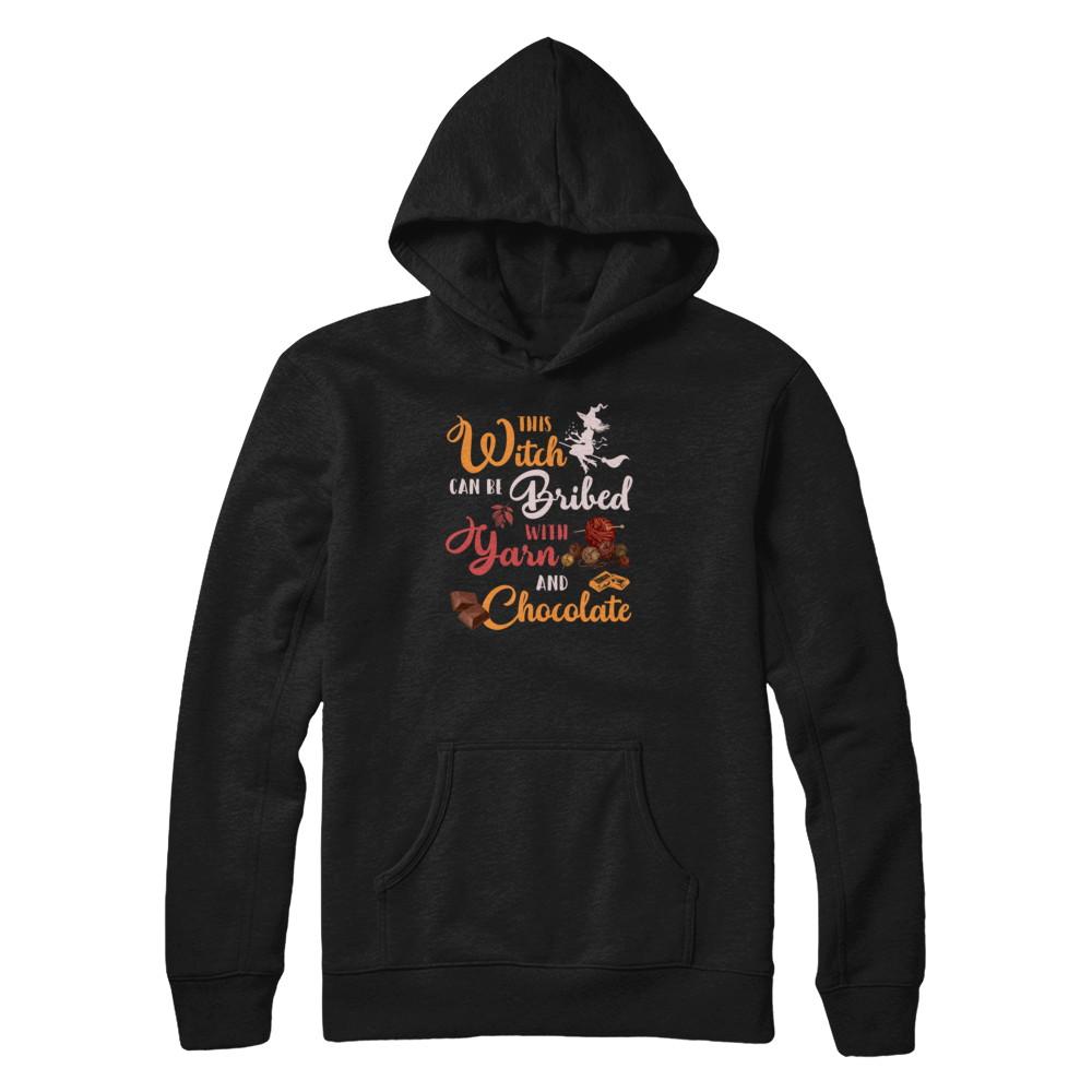 Halloween This Witch Can Be Bribed With Yarn And Chocolate-T-Shirt & Tank Top-Pullover Hoodie-Black