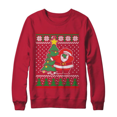 Dabbing Santa Ugly Sweater Christmas-T-Shirt & Sweatshirt-Crewneck Sweatshirt-Red