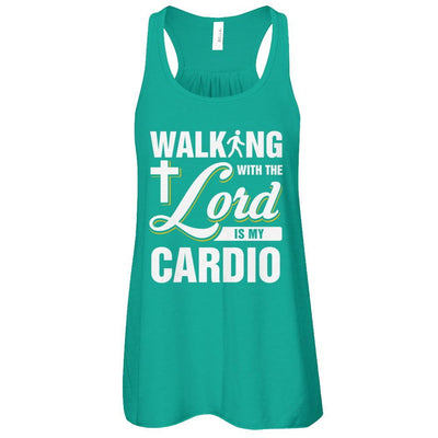 Walking With The Lord Is My Cardio-T-Shirt & Tank Top-Women's Flowy Racerback Tank-Kelly