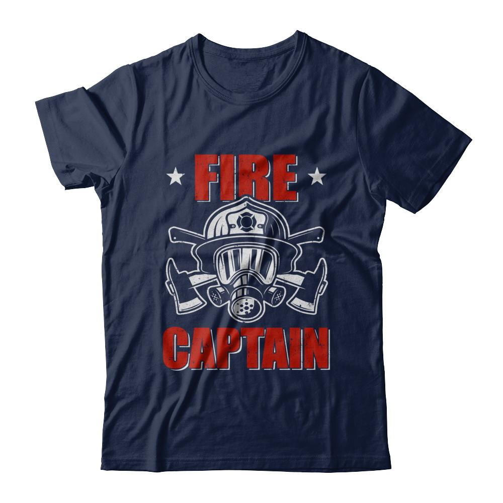 Fire Captain Fireman Dad Firefighter Gift-T-Shirt & Hoodie-Classic T-Shirt-Navy