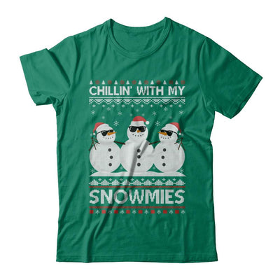 Chillin With My Snowmies Ugly Christmas Sweater-T-Shirt & Sweatshirt-Classic T-Shirt-Kelly Green