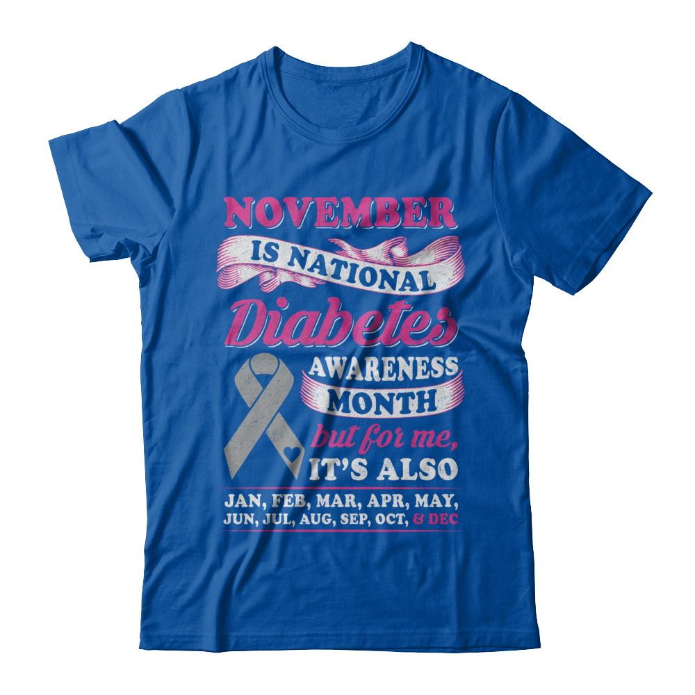 November Is National Diabetes Awareness Month-T-Shirt & Hoodie-Premium T-Shirt-Royal
