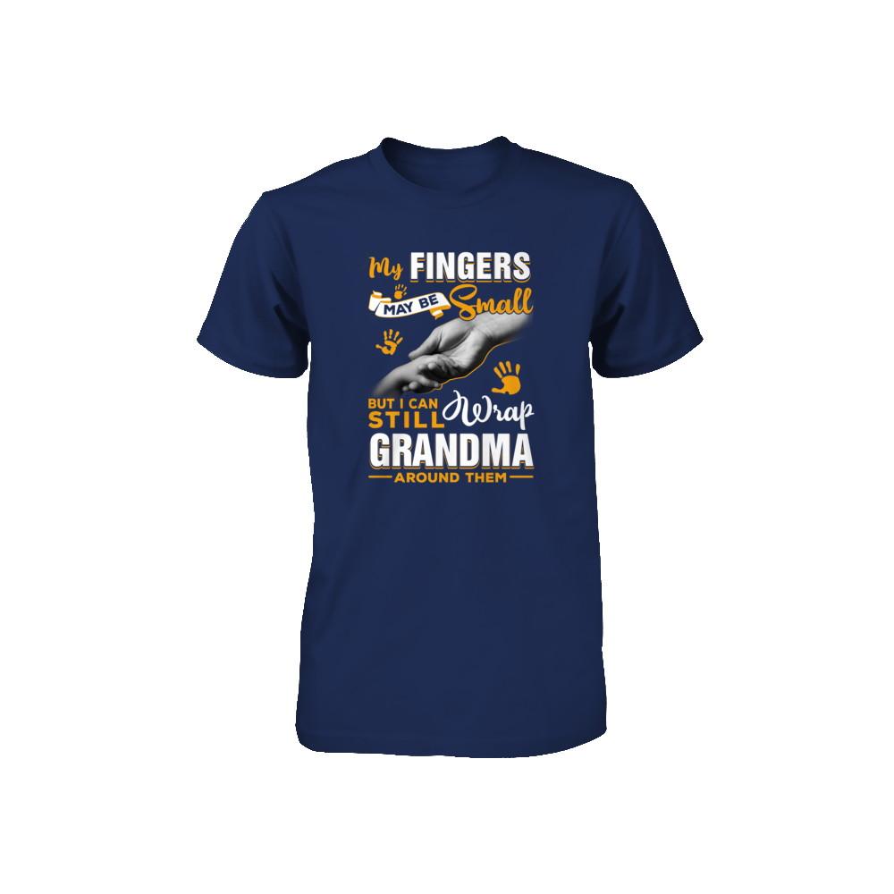 My Fingers May Be Small But I Can Still Wrap Grandma Youth-Youth Shirt-Youth T-Shirt-Navy