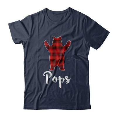 Red Pops Bear Buffalo Plaid Family Christmas Pajamas-T-Shirt & Sweatshirt-Classic T-Shirt-Navy