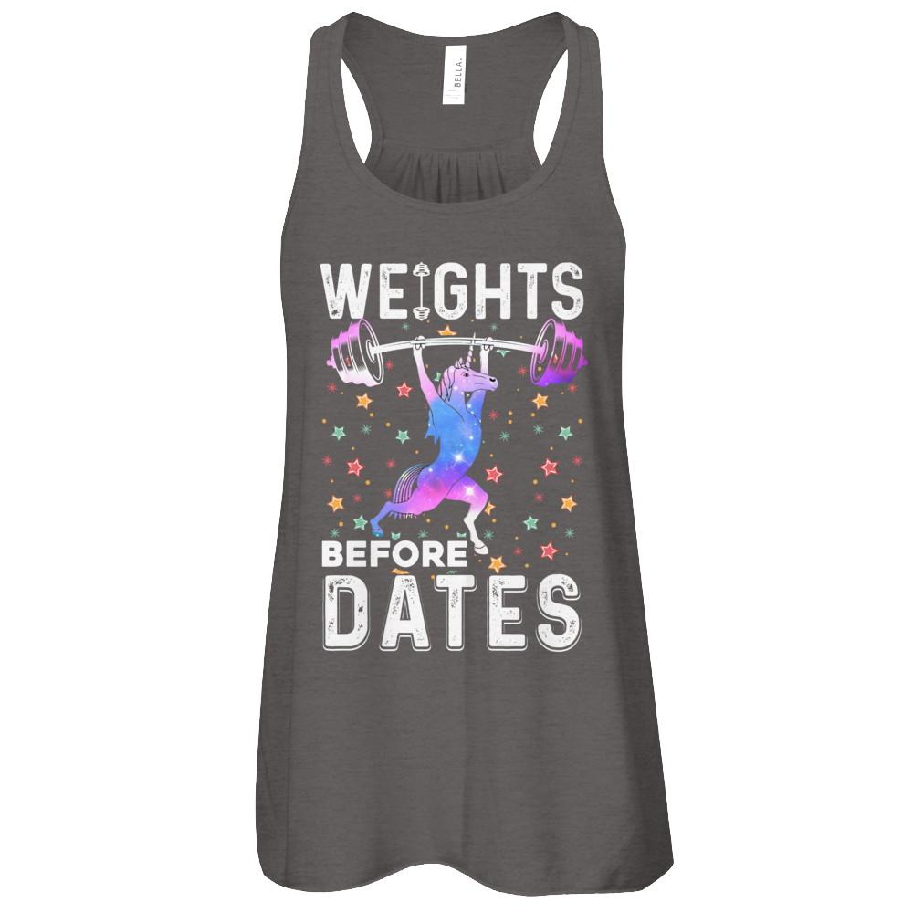 Weights Before Dates Unicorn Gym Weight Lifting-T-Shirt & Tank Top-