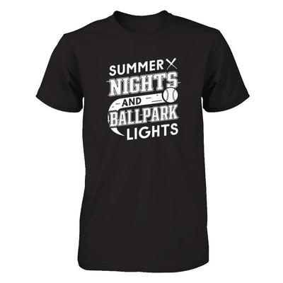 Summer Nights Ballpark Lights Baseballs-T-Shirt & Hoodie-Premium T-Shirt-Black