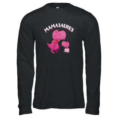 Mama Mamasaurus Rex Cute Dinosaur Mothers Day-T-Shirt & Tank Top-Long Sleeve T-Shirt-Black