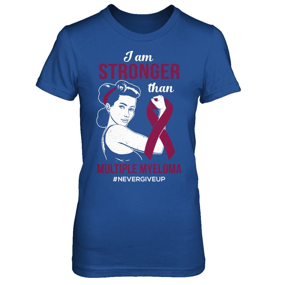I Am Stronger Than Multiple Myeloma Awareness Support-T-Shirt & Hoodie-Women's T-Shirt-Royal