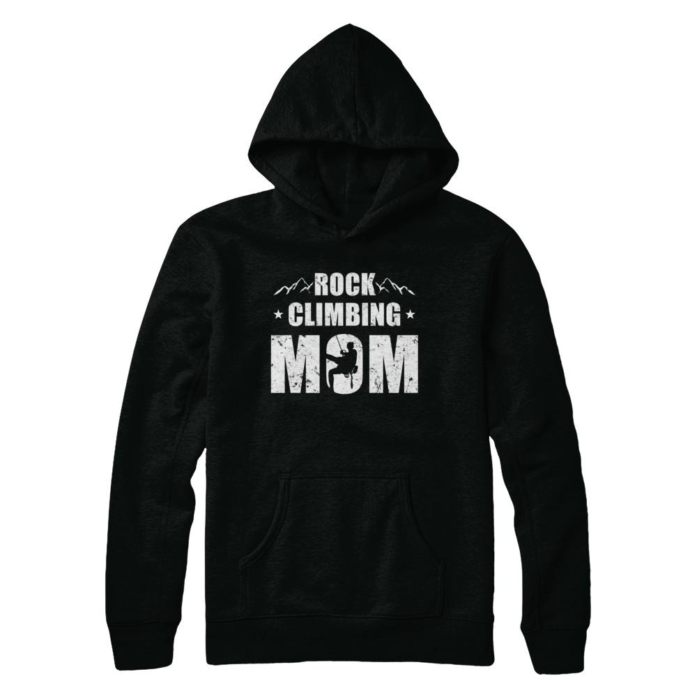 Rock Climbing Mom Distressed Mountain Climber Mothers Day-T-Shirt & Hoodie-Pullover Hoodie-Black
