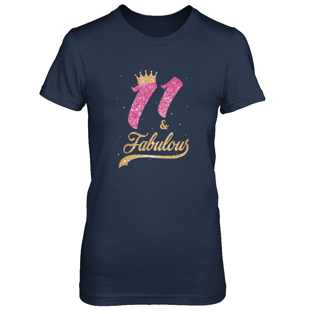 11Th And Fabulous Eleven Birthday-T-Shirt & Tank Top-Women's T-Shirt-Navy