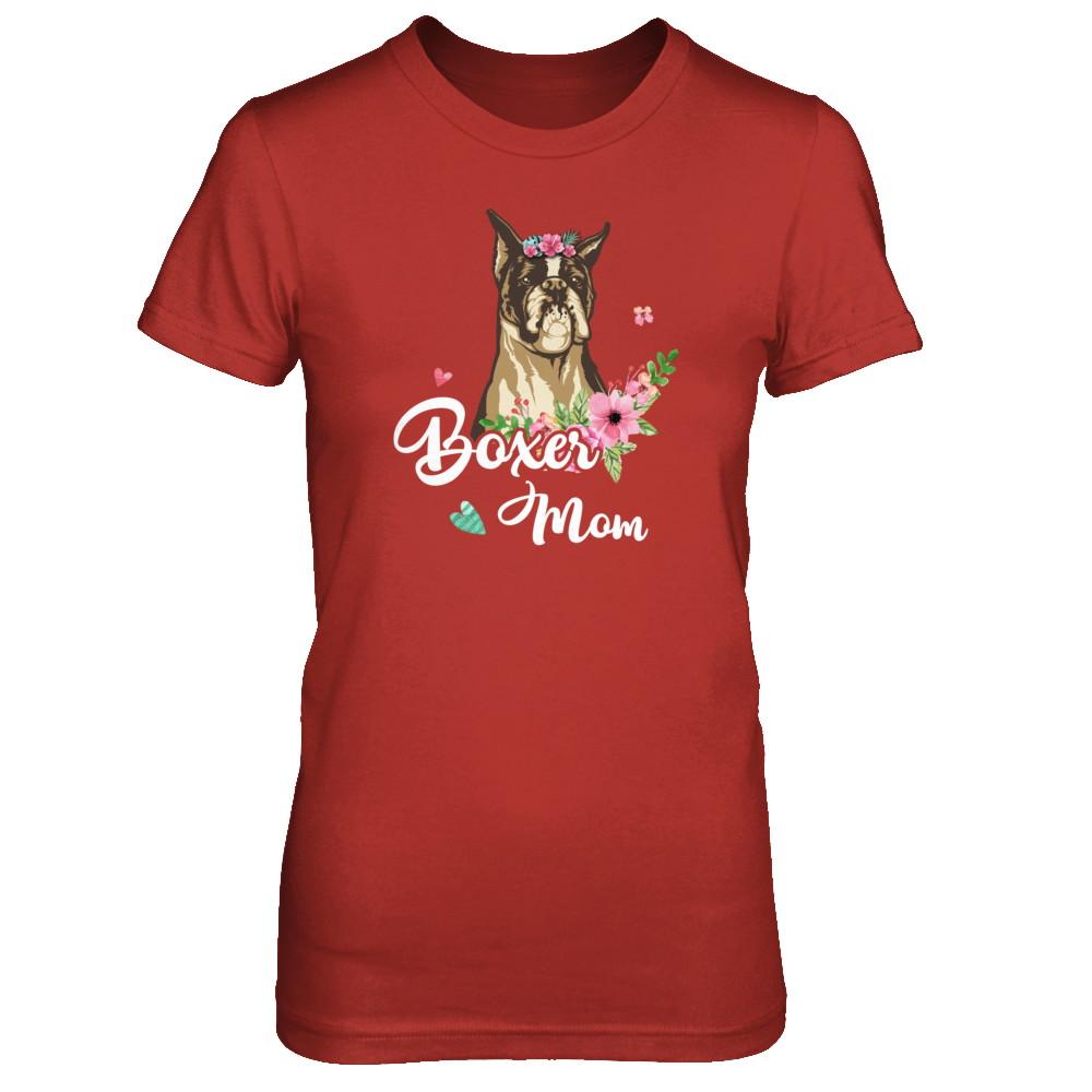 Boxer Mom Funny Dog Mom Gift Idea-T-Shirt & Tank Top-Women's T-Shirt-Red