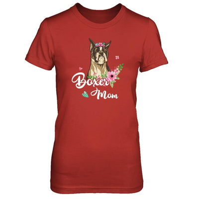 Boxer Mom Funny Dog Mom Gift Idea-T-Shirt & Tank Top-Women's T-Shirt-Red