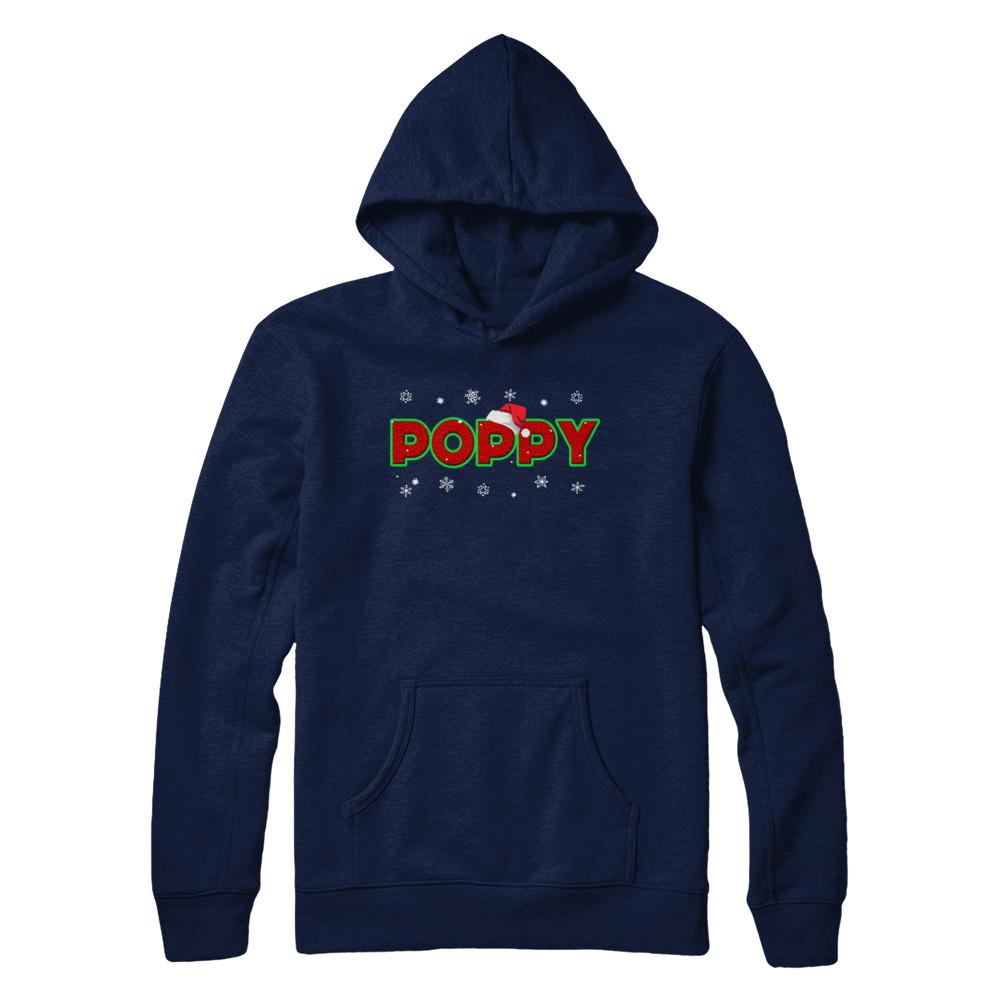 Poppy Christmas Santa Ugly Sweater Gift-T-Shirt & Sweatshirt-Pullover Hoodie-Navy