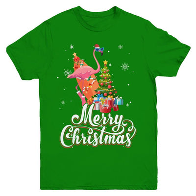 Flamingo Christmas Gift Merry Christmas Flamingo Youth-Youth Shirt-Youth T-Shirt-Irish Green