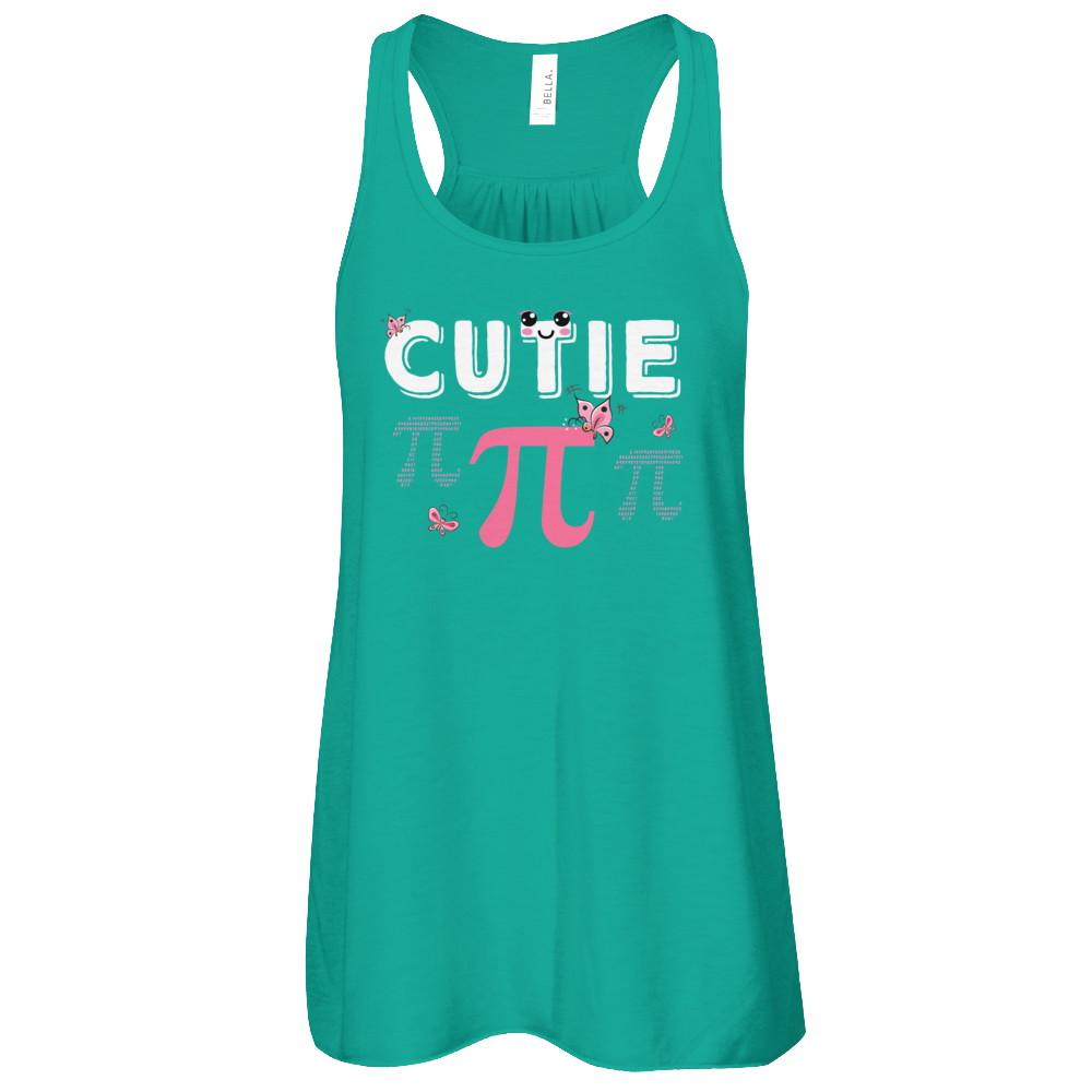 Cutie Pi Cute Math Pun Happy Pi Day-T-Shirt & Tank Top-Women's Flowy Racerback Tank-Kelly