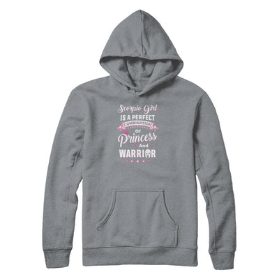 Scorpio Girl Princess Warrior October November Birthday-T-Shirt & Tank Top-Pullover Hoodie-Light Steel