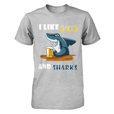 I Like Beer And Sharks-T-Shirt & Hoodie-Premium T-Shirt-Heather Gray