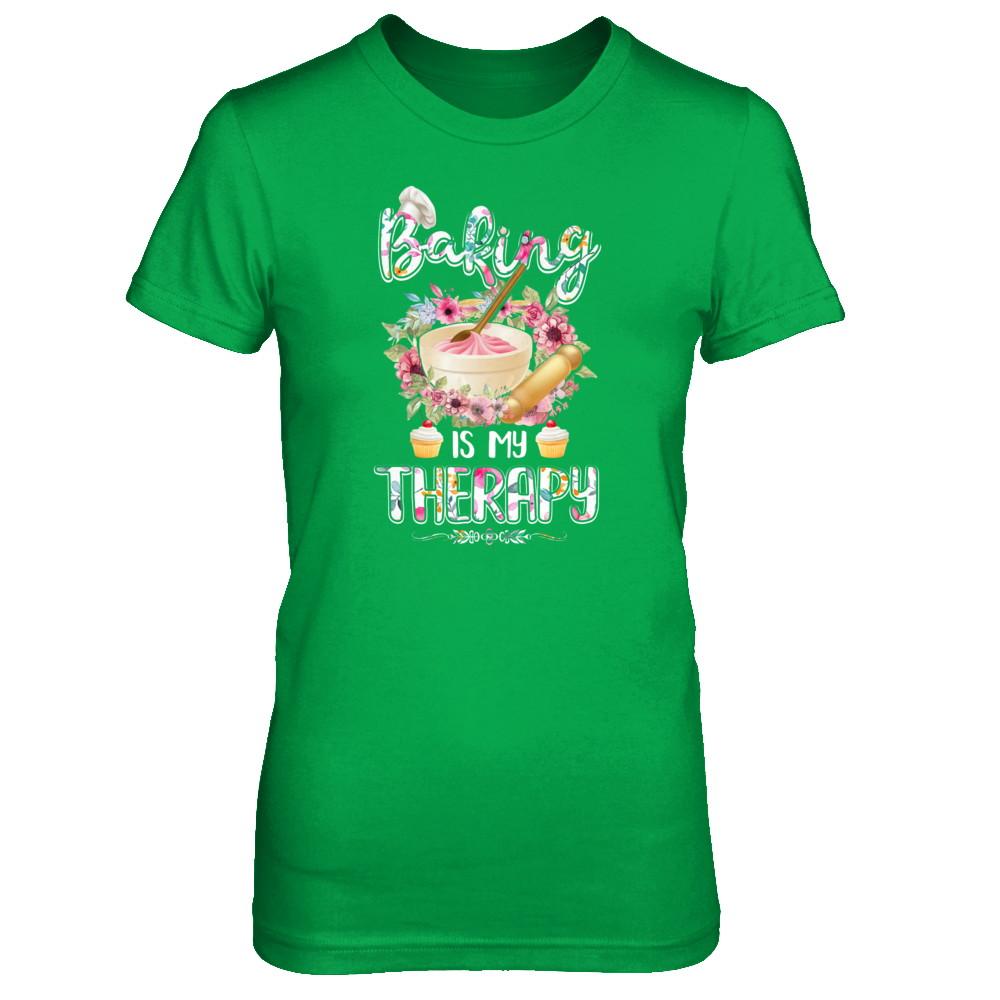 Baking Is My Therapy-T-Shirt & Tank Top-Women's T-Shirt-Irish Green