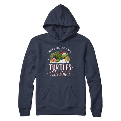 Just A Girl Who Loves Turtles And Christmas-T-Shirt & Sweatshirt-Pullover Hoodie-Navy