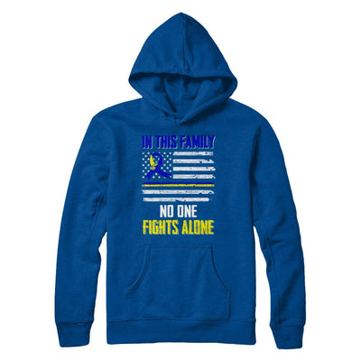 In This Family No One Fights Alone Down Syndrome-T-Shirt & Hoodie-Pullover Hoodie-Deep Royal