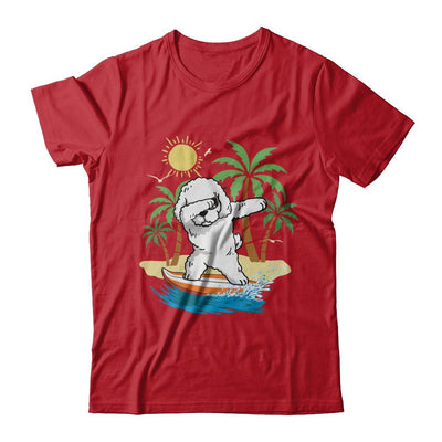Summer Vacation Dabbing Poodle Surfing Surfboard Gift-T-Shirt & Hoodie-Classic T-Shirt-Red