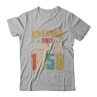 Vintage Retro Awesome Since February 1958 63th Birthday-T-Shirt & Hoodie-Premium T-Shirt-Heather Gray