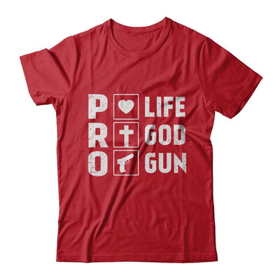 Pro Life Pro God Pro Gun America-T-Shirt & Hoodie-Classic T-Shirt-Red