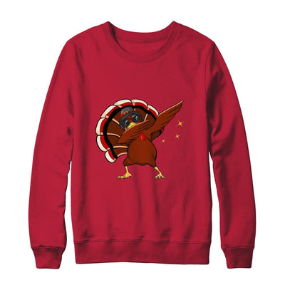Dabbing Turkey Funny Thanksgiving-T-Shirt & Sweatshirt-Crewneck Sweatshirt-Red