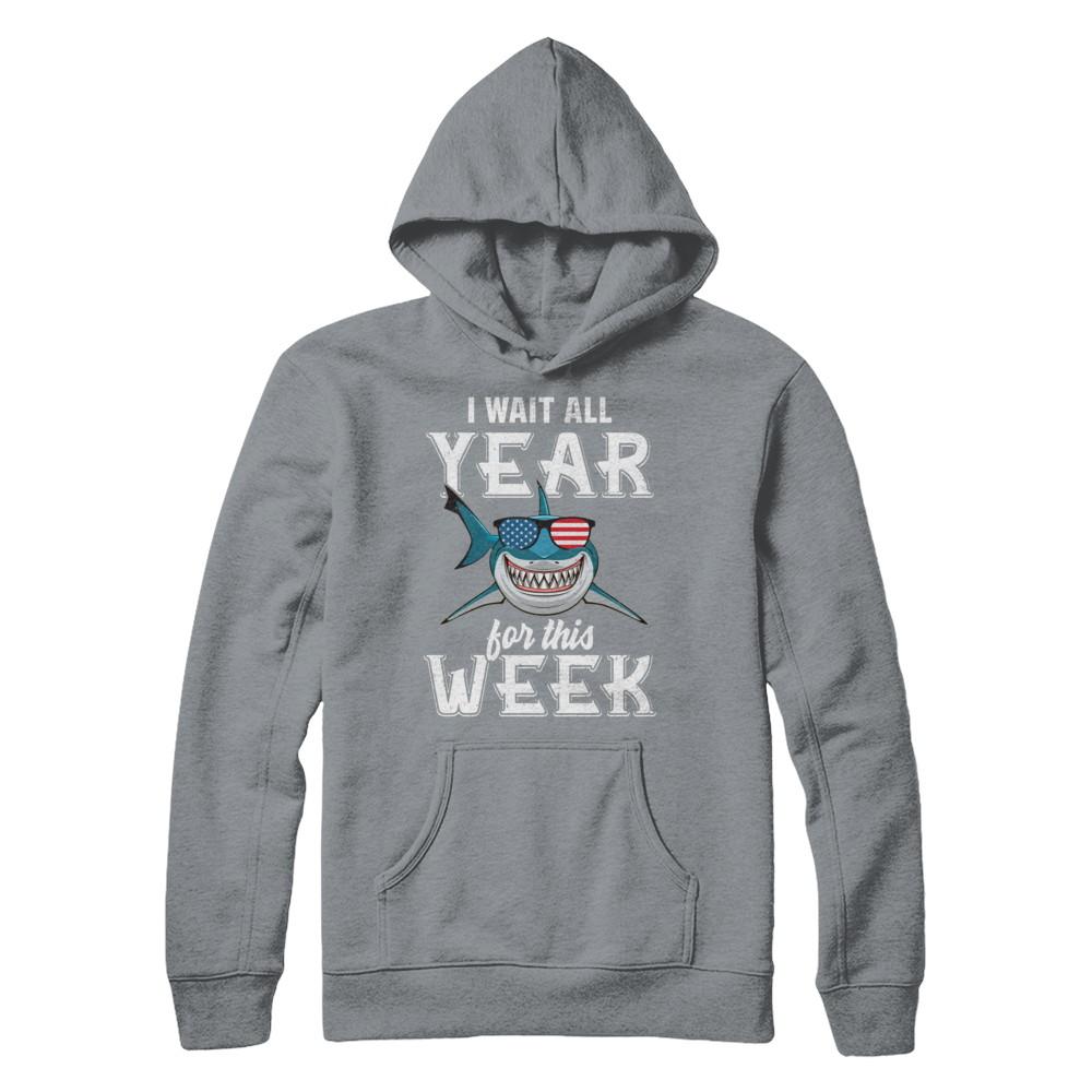 Funny I Wait All Year For This Week Sharks-T-Shirt & Hoodie-Pullover Hoodie-Light Steel