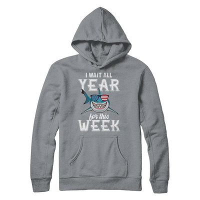 Funny I Wait All Year For This Week Sharks-T-Shirt & Hoodie-Pullover Hoodie-Light Steel