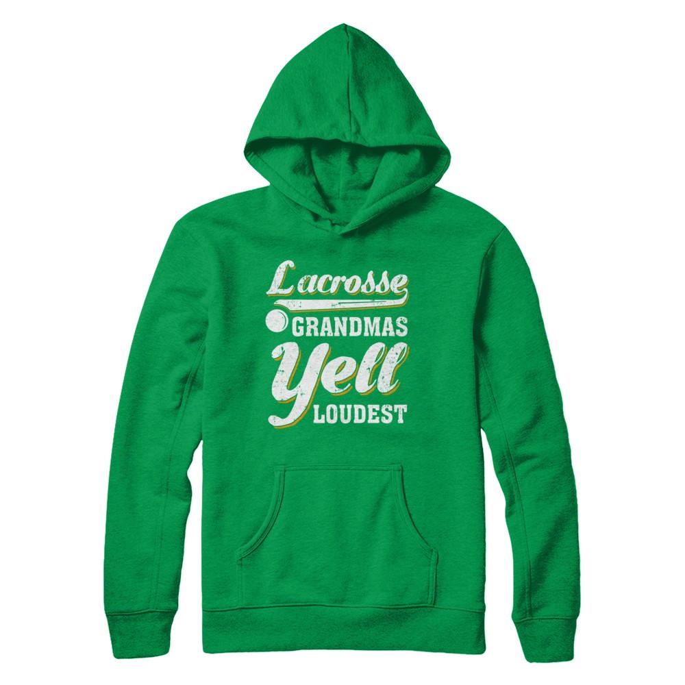 Lacrosse Grandmas Yell Loudest-T-Shirt & Hoodie-Pullover Hoodie-Irish Green
