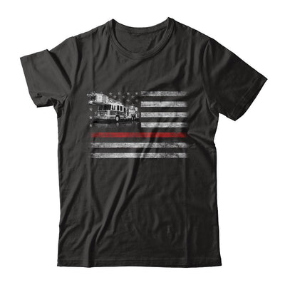 Patriotic Fireman American Flag Thin Red Line Firefighter-T-Shirt & Hoodie-Classic T-Shirt-Black