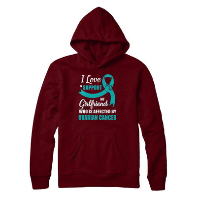 Ovarian Cancer Awareness Support Teal Girlfriend Boyfriend-T-Shirt & Hoodie-Pullover Hoodie-Maroon