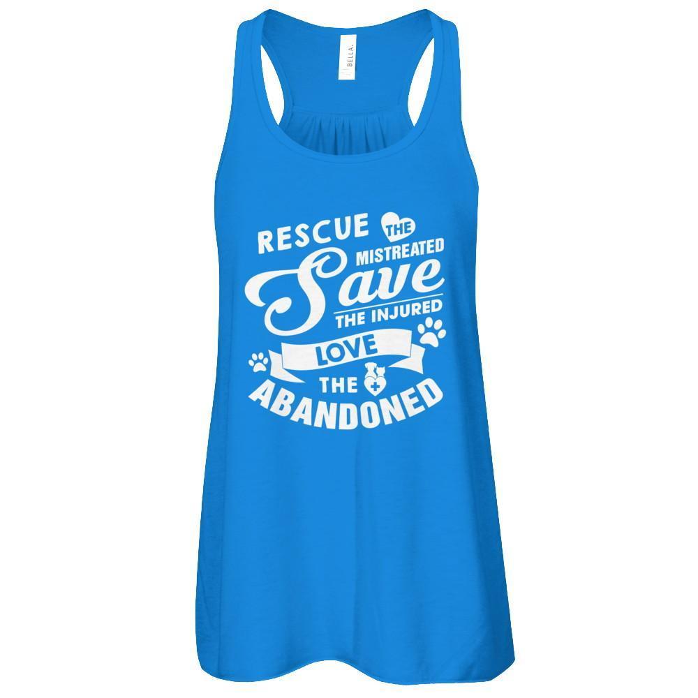 Rescue Save Love Animal Dog Lover Cat Lover Veterinarian-T-Shirt & Tank Top-Women's Flowy Racerback Tank-True Royal
