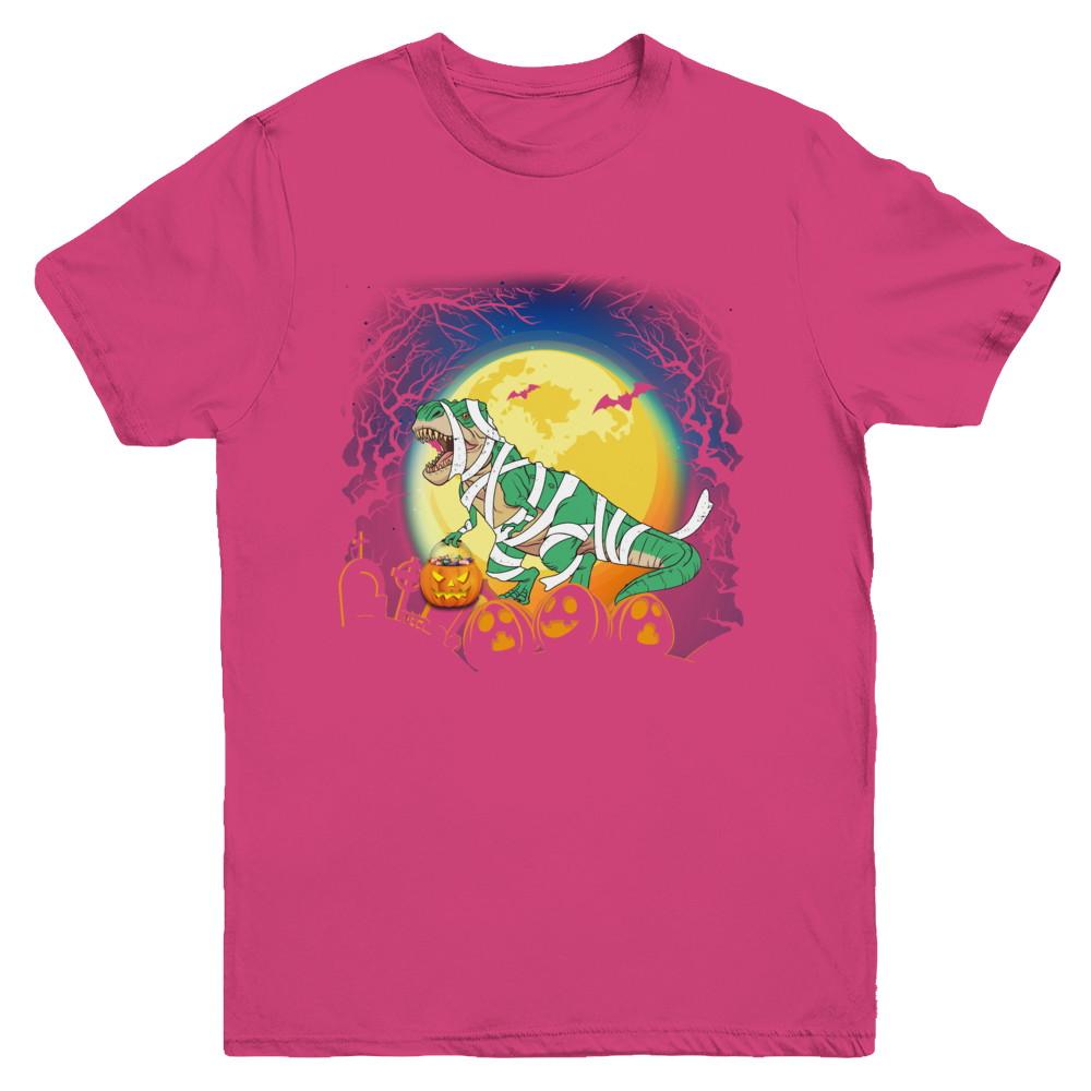 Halloween Pumpkin Dinosaur Gift For Kids Boys Girls Youth-Youth Shirt-Youth T-Shirt-Heliconia