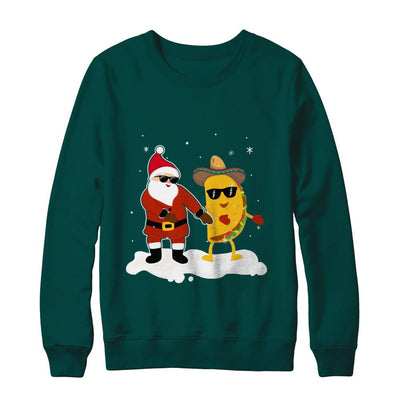 Flossing Santa Claus Taco Christmas Pajamas Gifts-T-Shirt & Sweatshirt-Crewneck Sweatshirt-Deep Forest