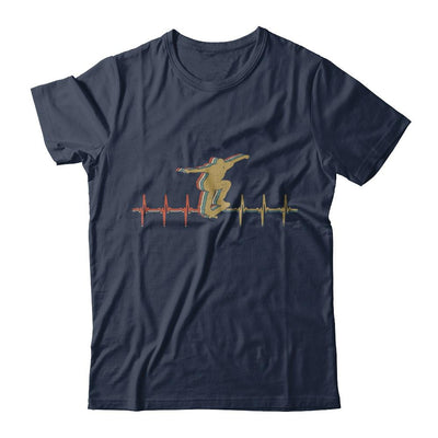 Vintage Skateboard Skater Heartbeat Love Gift-T-Shirt & Hoodie-Classic T-Shirt-Navy