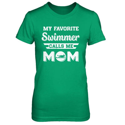 Swimming My Favorite Swimmer Call Me Mom Mothers Day-T-Shirt & Hoodie-Women's T-Shirt-Irish Green