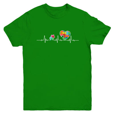 Autism Puzzle Heartbeat Autism Awareness Youth-Youth Shirt-