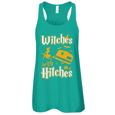 Witches With Hitches Camping Funny Halloween-T-Shirt & Tank Top-Women's Flowy Racerback Tank-Kelly