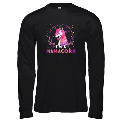 Cute Mamacorn Rainbow Unicorn Mother's Day-T-Shirt & Tank Top-Long Sleeve T-Shirt-Black