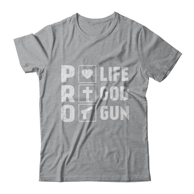 Pro Life Pro God Pro Gun America-T-Shirt & Hoodie-Classic T-Shirt-Sport Grey
