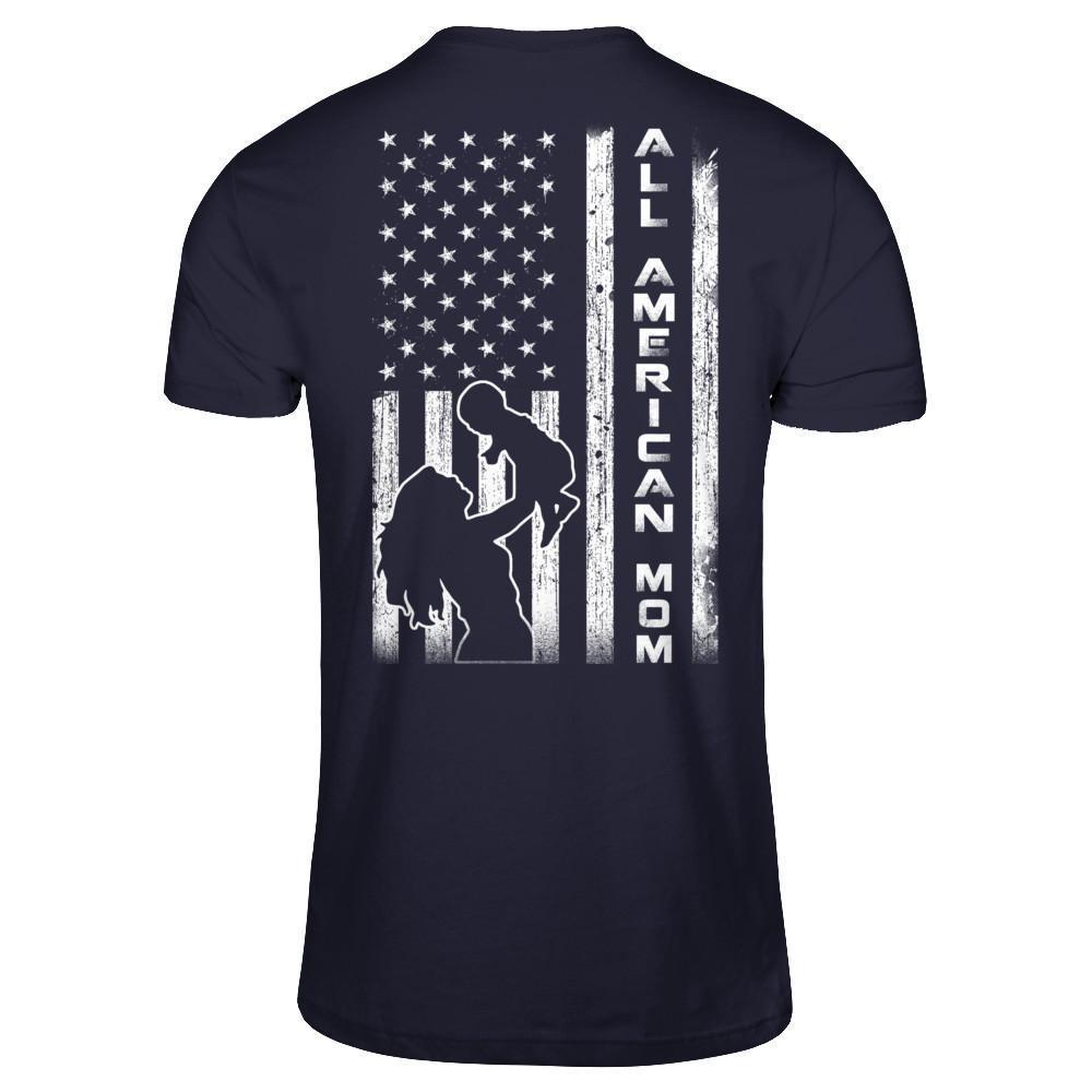 All American Mom Flag-T-Shirt & Hoodie-Premium T-Shirt-Midnight Navy