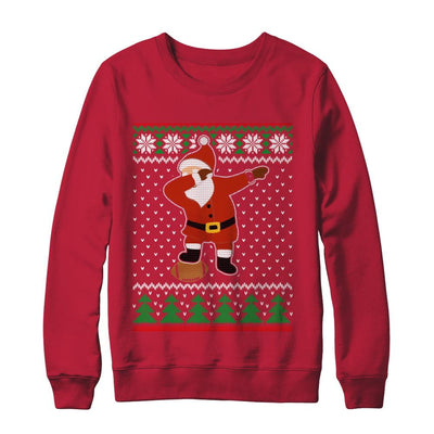 Dabbing Santa Football Ugly Sweater Christmas-T-Shirt & Sweatshirt-Crewneck Sweatshirt-Red