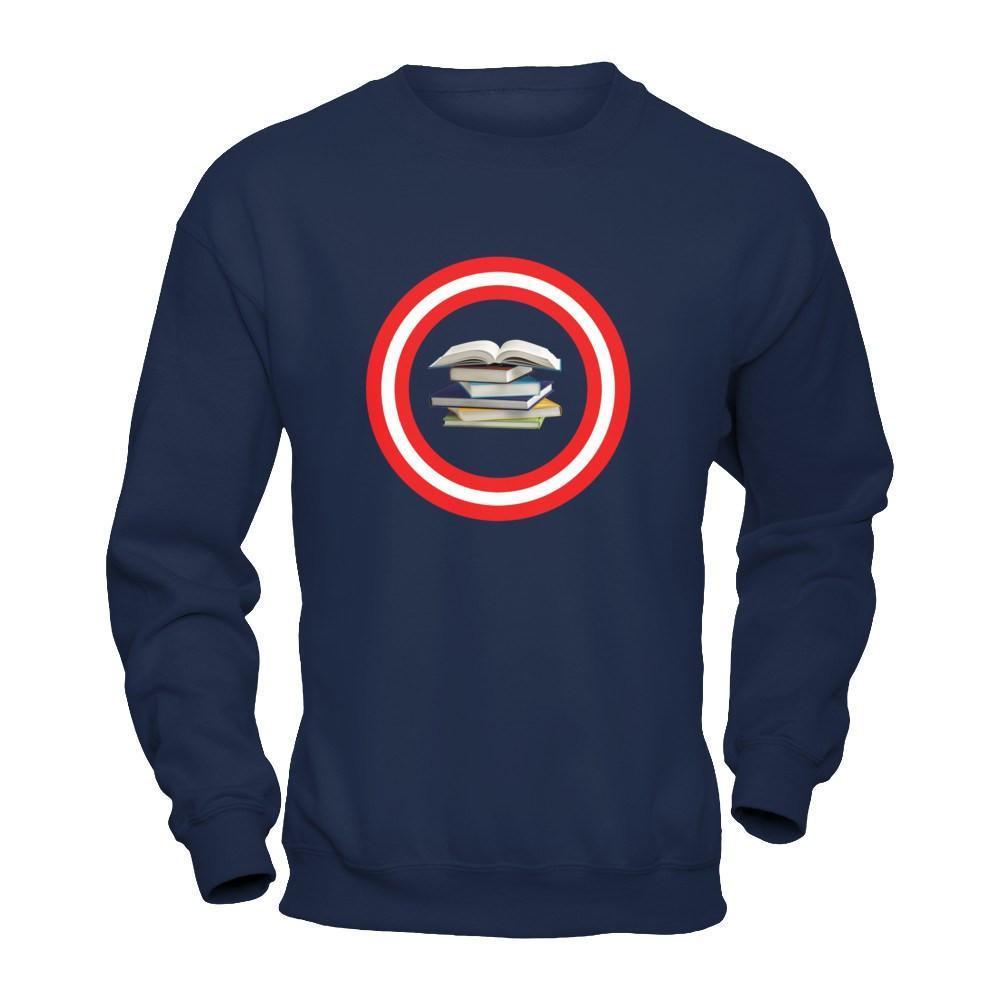 Funny I Love Reading Book Reader Lover-T-Shirt & Hoodie-Crewneck Sweatshirt-Navy