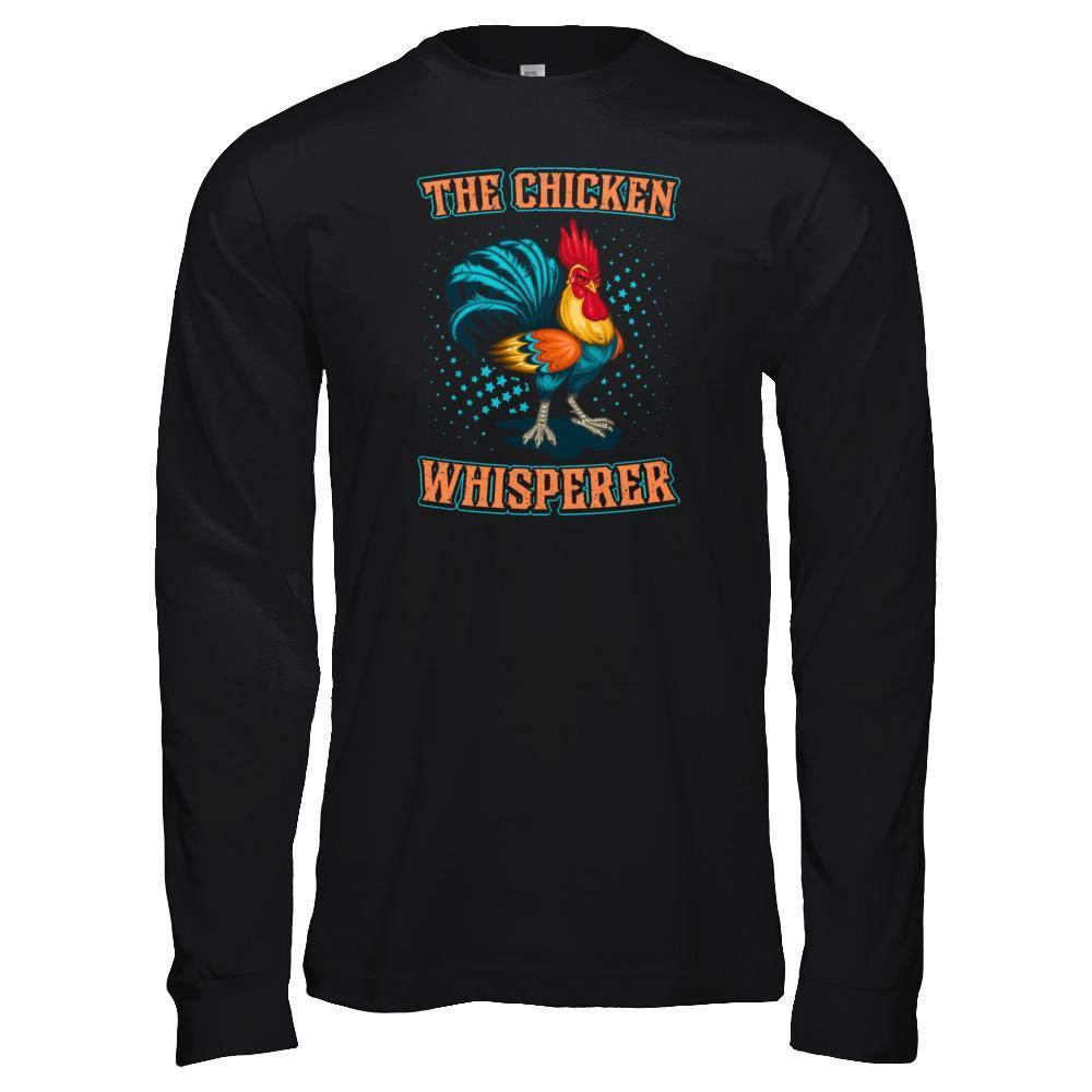 The Chicken Whisperer Funny Farmer-T-Shirt & Tank Top-Long Sleeve T-Shirt-Black